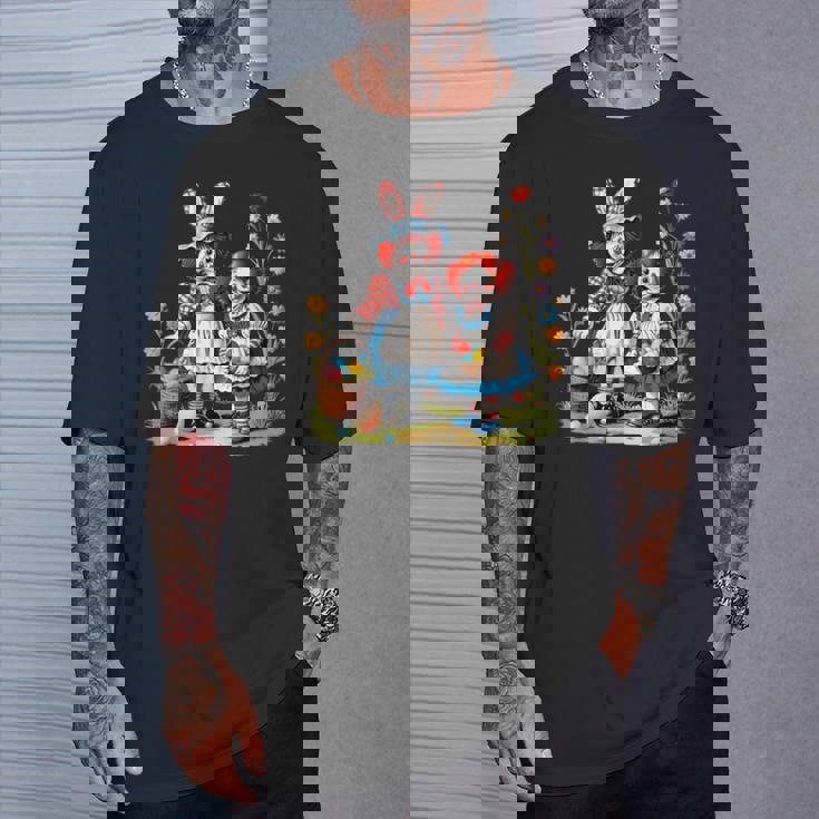 エッグハントにイースターバニーの耳を持つラガディアン。 Tシャツ 彼への贈り物