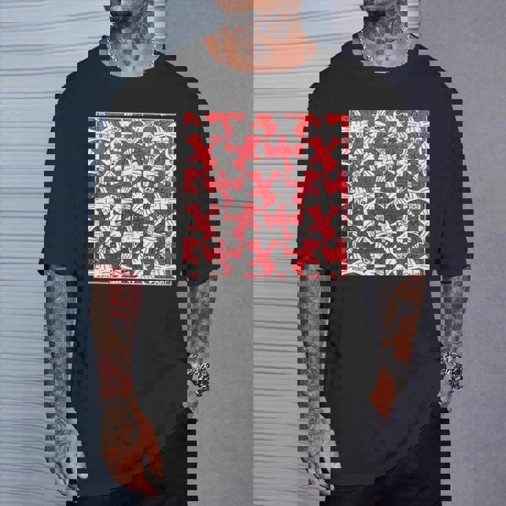 エッシャーにインスパイアされた鳥のテッセレーション。 Tシャツ 彼への贈り物