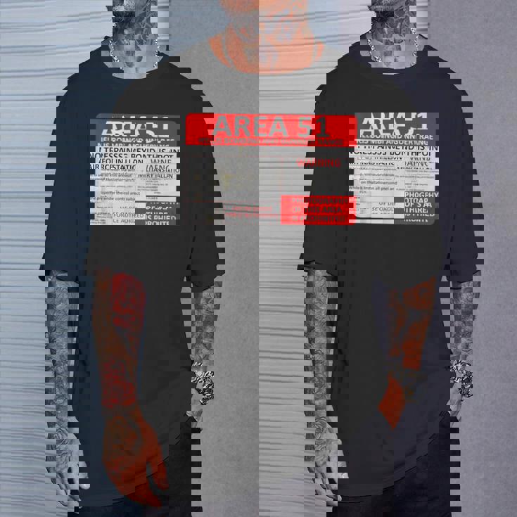 エリア51 フェイクミリタリーサイン Tシャツ 彼への贈り物