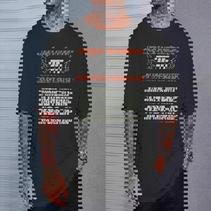 エンジェルナンバー777エンライトメント数秘術パーソナルナンバー777 Tシャツ 彼への贈り物