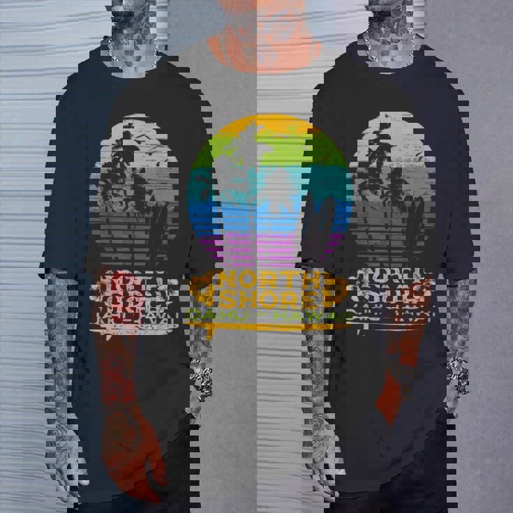 オアフ島ノースショア ハワイお土産サーフィンスタイル Tシャツ 彼への贈り物