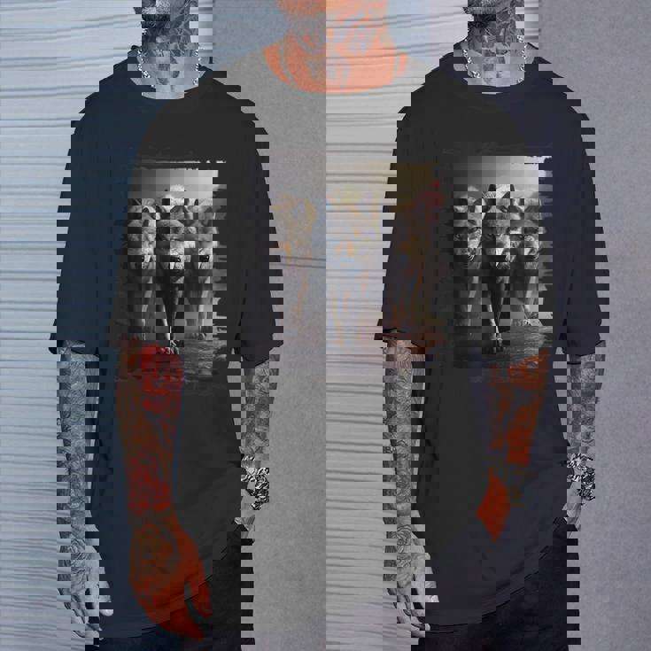 オオカミの部族 野生動物 ウルフ マウンテン Tシャツ 彼への贈り物