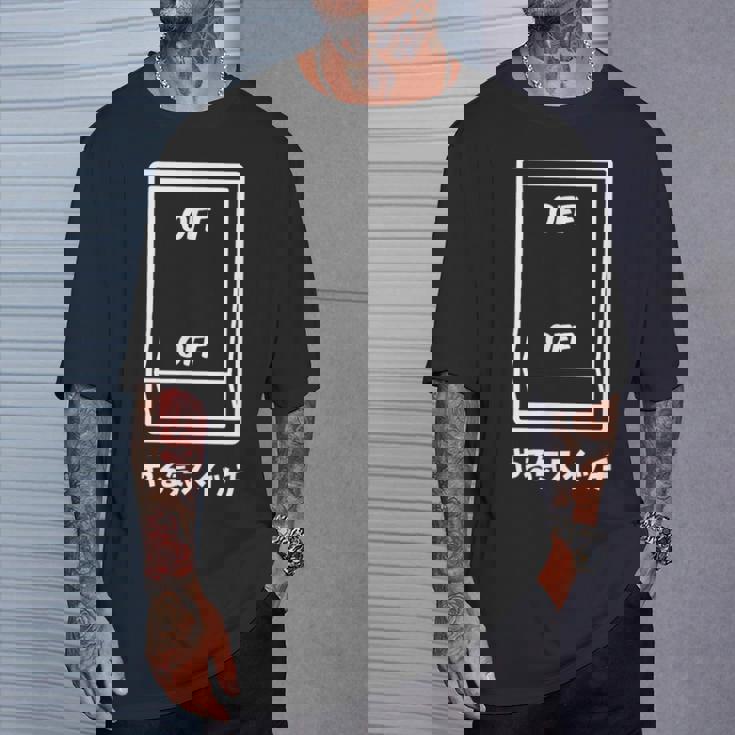 オフオフ やる気スイッチ ジョーク かわいい おやじギャグ ギャグ おもしろ Tシャツ 彼への贈り物