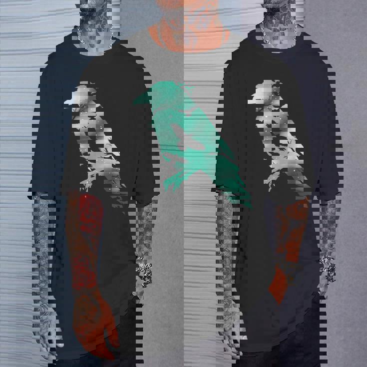 オーディンブラックカラスギフトバイキングレイヴンシルエット Tシャツ 彼への贈り物