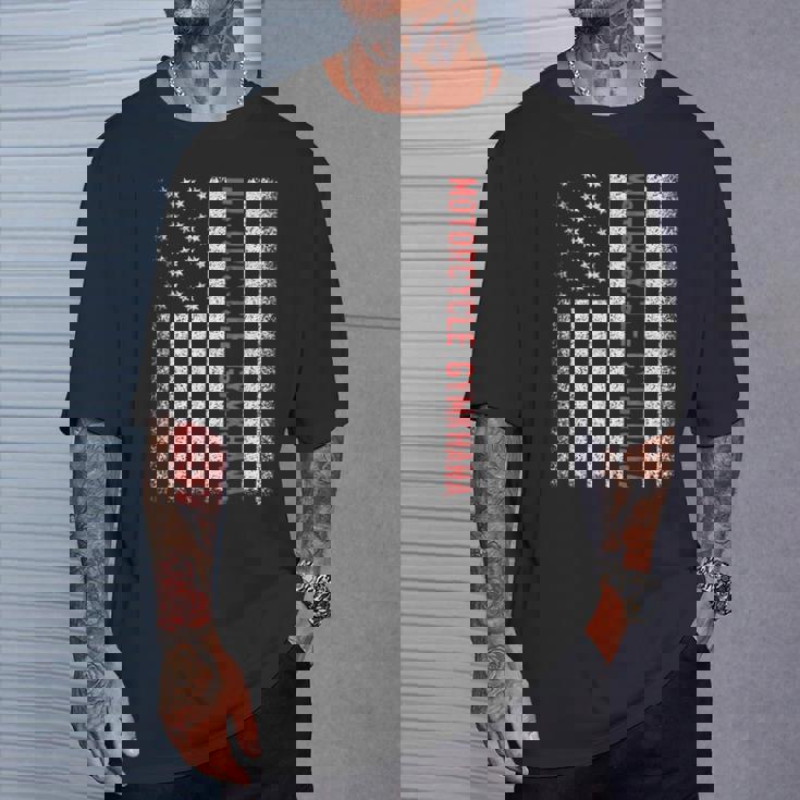 オートバイ ジムカーナ アメリカ国旗 7月4日 Tシャツ 彼への贈り物