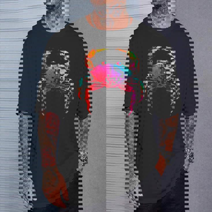 カニ カラフル 幾何学 動物 アート グラフィック モチーフ カニ Tシャツ 彼への贈り物