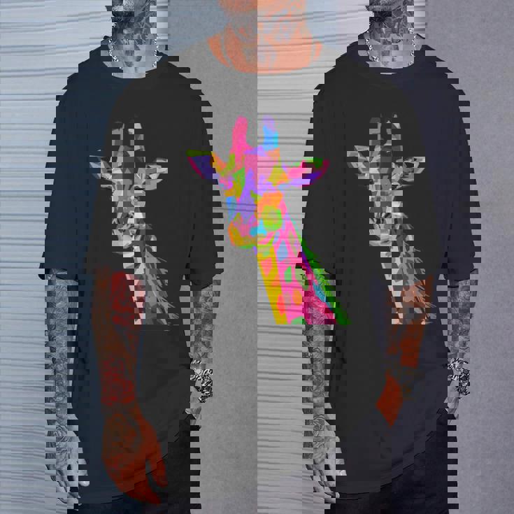 カラフルなキリン愛動物愛キリン Tシャツ 彼への贈り物