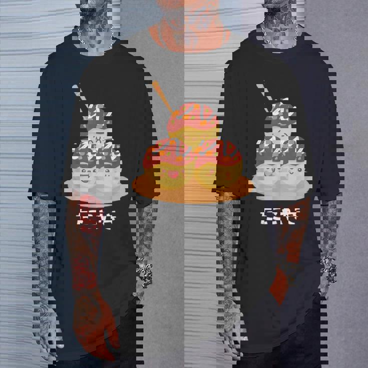 カワイイ たこ焼き 和 大阪 日本食 ひらがな 文字 Tシャツ 彼への贈り物