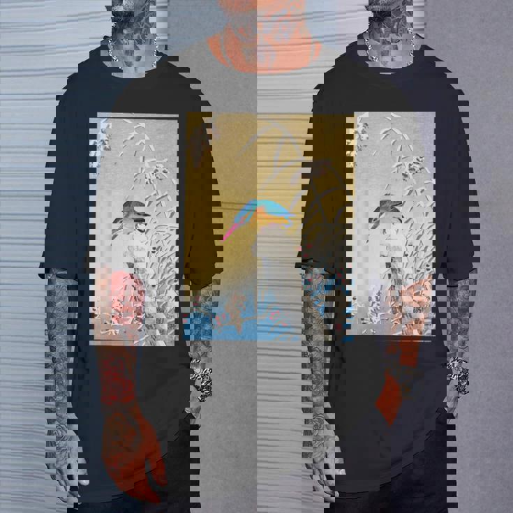 カワセミ 鳥 動物 ヴィンテージ 和 浮世絵 自然 江戸 Tシャツ 彼への贈り物