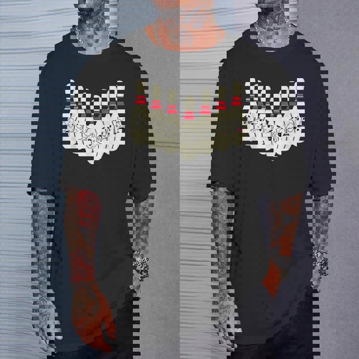 カートゥーン ボウリング 面白い 怖い ボウリング Tシャツ 彼への贈り物