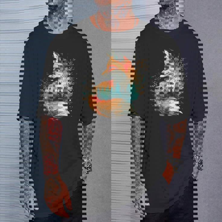 キツネアート Tシャツ 彼への贈り物