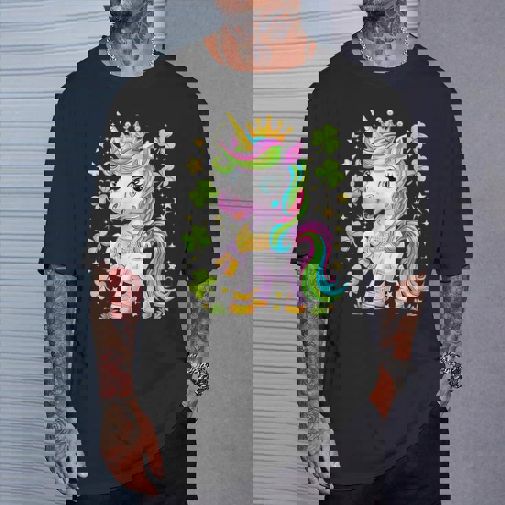 キュート レプリコーン ユニコーン シャムロック 聖パトリックデー ガールズ キッズ Tシャツ 彼への贈り物