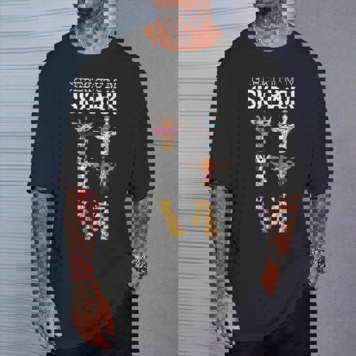 キリン オーナメント キリン グッズ アニマル プリント キリン 6 パック Tシャツ 彼への贈り物