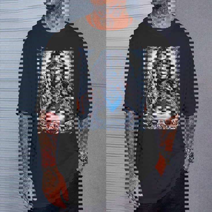 ギャングガール ヒップホップ チカーノデザイン Tシャツ 彼への贈り物