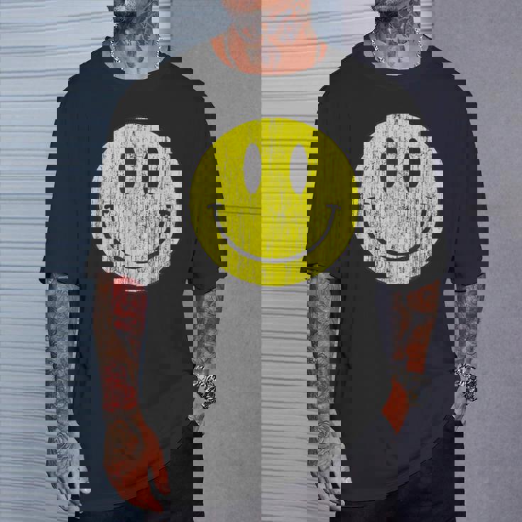 クラシック スマイリーシャツ アンティーク調 80年代風 アシッドハウス アイコン 顔文字 Tシャツ 彼への贈り物