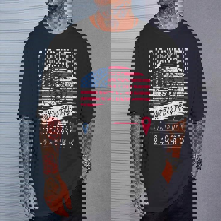 クリアウォーター アメリカ国旗 Gps座標 クリアウォーター Tシャツ 彼への贈り物