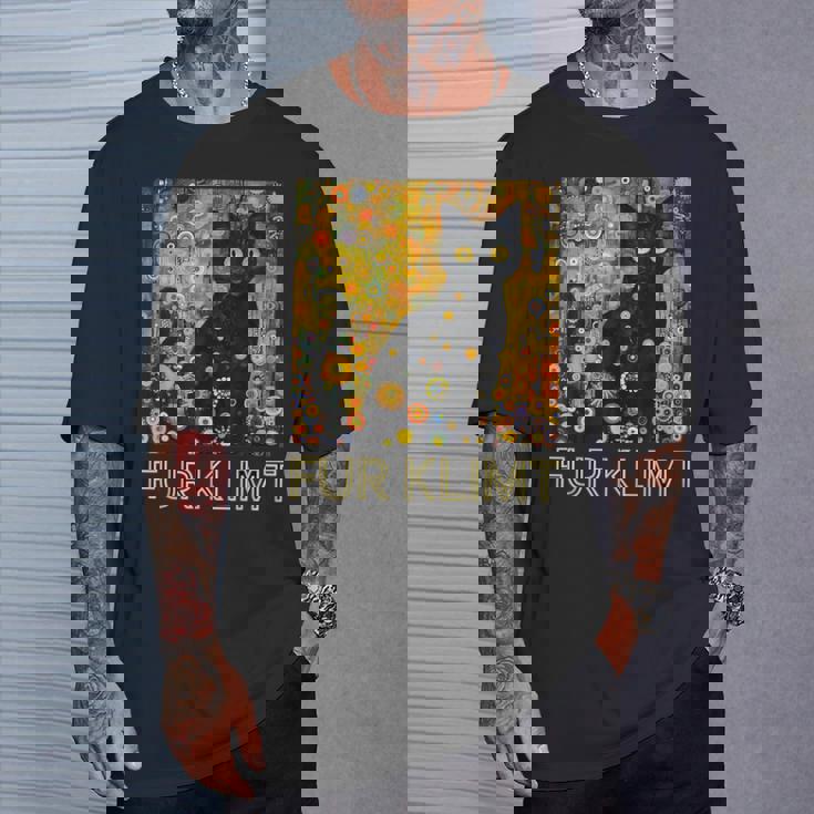 クリムト絵画の黒猫、猫好き、アーティスト美術学生 Tシャツ 彼への贈り物