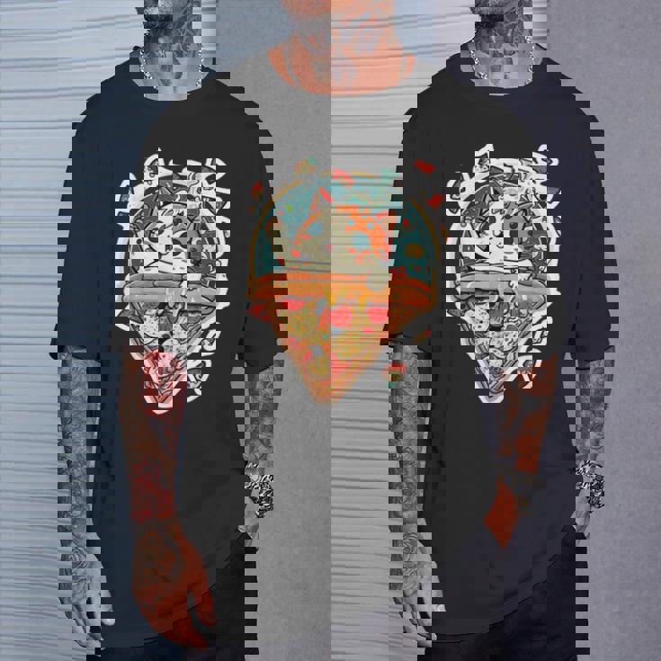 クレイジー ペパロニ ピザ キャット カルツォーネ トラ猫 ファーストフードの子猫 Tシャツ 彼への贈り物