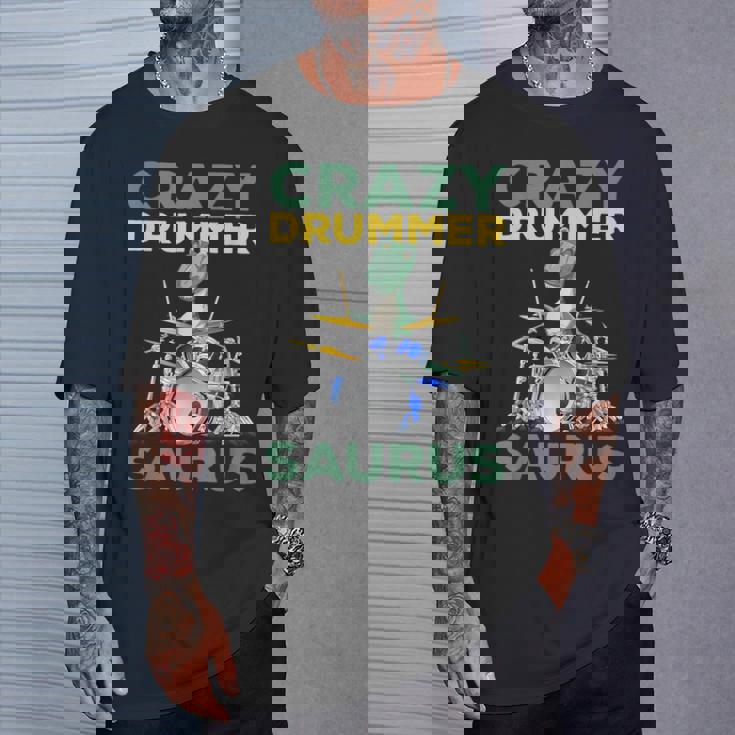 クレイジードラマー ザウルス ドラムプレーヤー ドラム 音楽プレーヤー 恐竜 Tシャツ 彼への贈り物