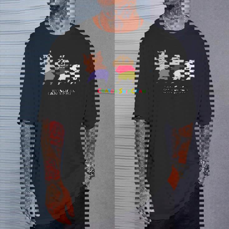 クレヨンしんちゃん 振り向き「ぶりぶり＆しんちゃん＆シロ」 長袖tシャツ Tシャツ 彼への贈り物