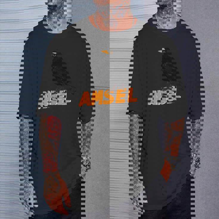 クロウタドリ 鳥 動物 図 バードウォッチング 贈り物 鳥類学者 生物学者 自然科学 Tシャツ 彼への贈り物