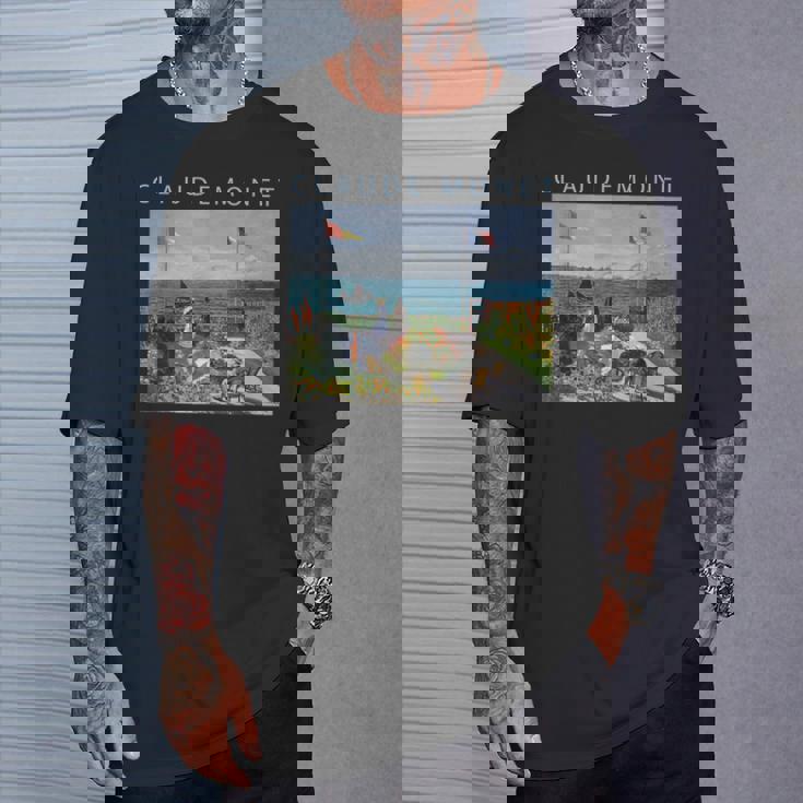 クロード モネ 面白いtシャツ アート サンタドレスの庭園 絵画 メンズ レディース 面白い 服 油彩画 Tシャツ 彼への贈り物