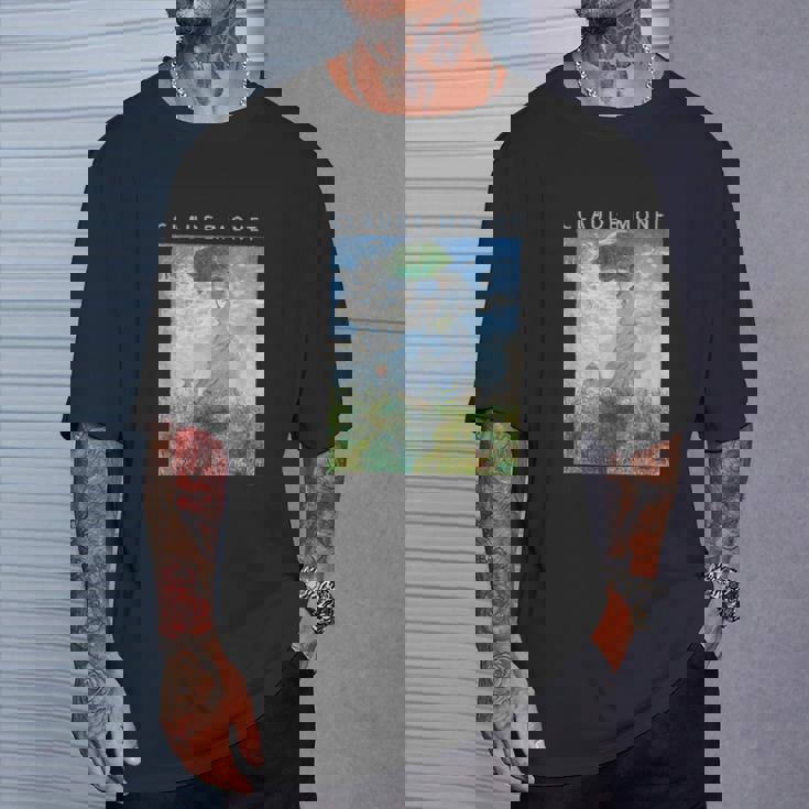 クロード モネ 面白いtシャツ アート 日傘 印象派 絵画 メンズ レディース 面白い 服 美術 油彩画 Tシャツ 彼への贈り物