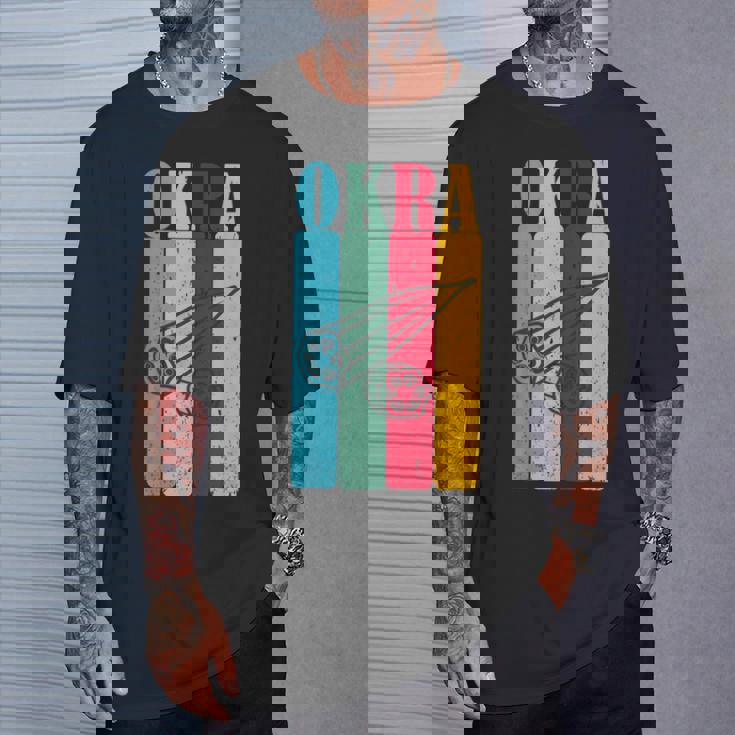 クール レトロ オクラ 70年代 80年代 90年代 オクラ Lovres 面白い ヴィンテージ オクラ Tシャツ 彼への贈り物