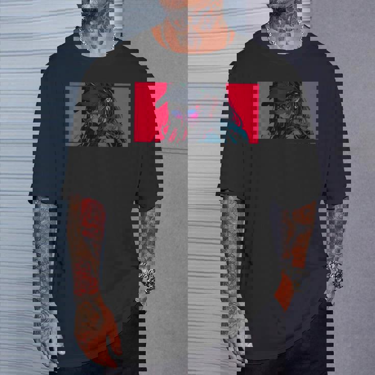 クールでかわいいアニメガールカラフルなデザインサングラス付き Tシャツ 彼への贈り物