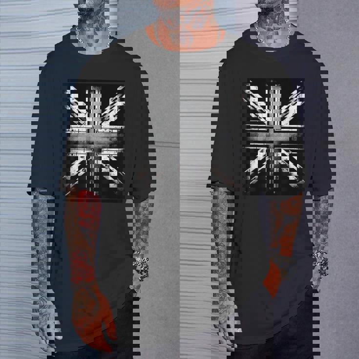 クールで素朴な風化ユニオンジャック モノクロ Tシャツ 彼への贈り物