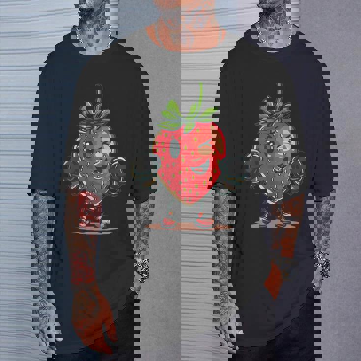 クールなボクシングストロベリーコスチューム。 Tシャツ 彼への贈り物