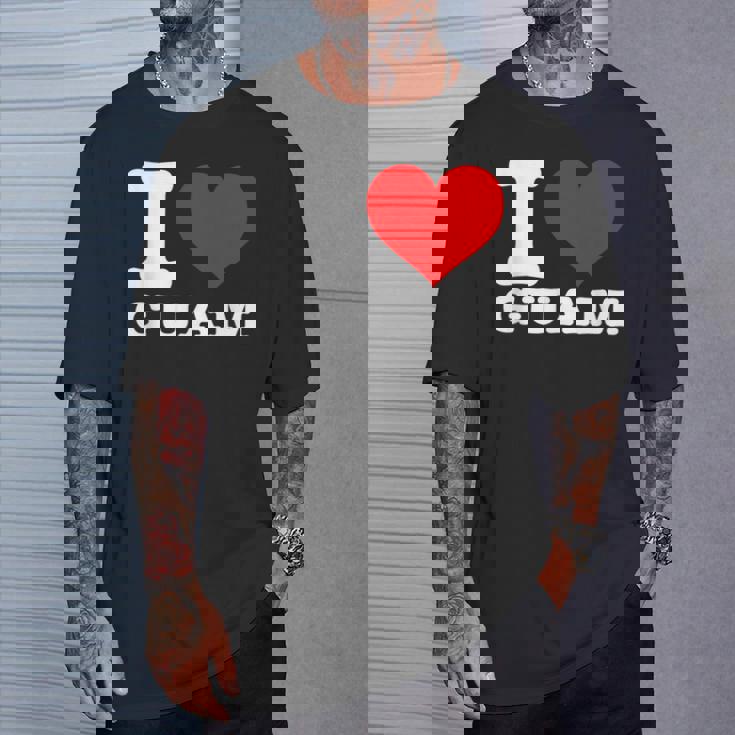 グアム I Heart Guam I Love Guam Tシャツ 彼への贈り物