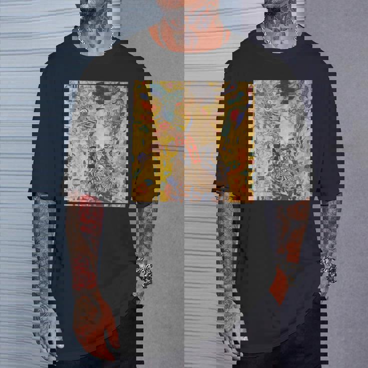 グスタフ・クリムト作「Lady With Fan」 Tシャツ 彼への贈り物