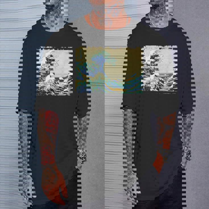 グレートウェーブ 葛飾北斎 名物 ヴィンテージアート おしゃれ Tシャツ 彼への贈り物