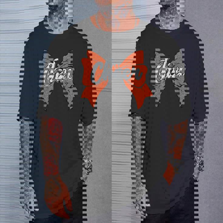 コケット オレンジ チア リボン スポーツ チアリーダー チアリーディング Tシャツ 彼への贈り物