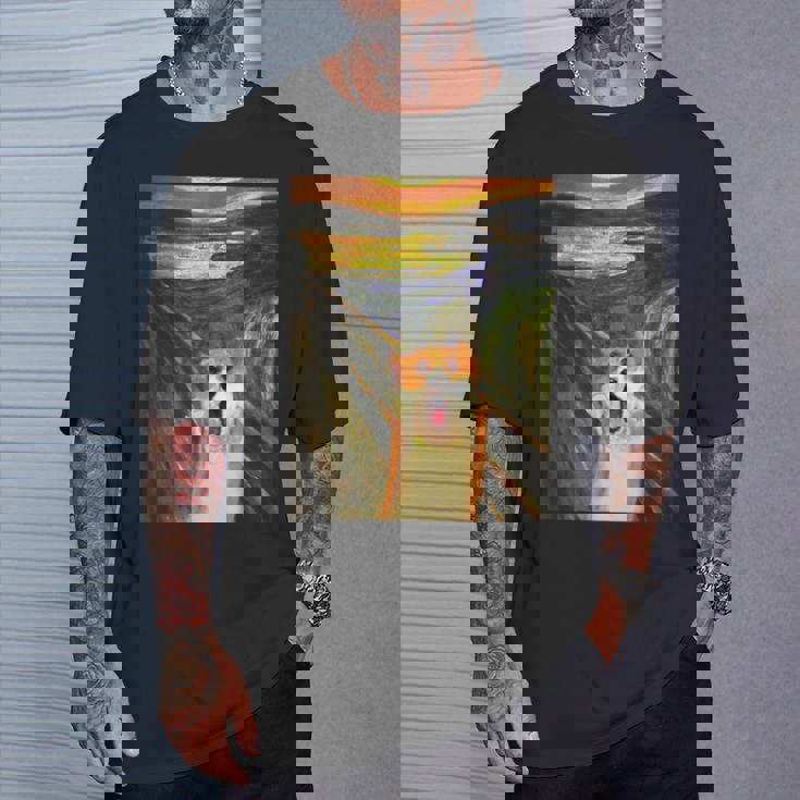 コーギー 面白いtシャツ 犬 ムンクの叫び かわいい メンズ 子供 おもしろ 服 グッズ ネタ わんこ Tシャツ 彼への贈り物