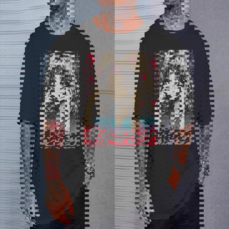 ゴス グランジ 鬼 アニメ 少女 ワイフ ホラー オルト 美学 Tシャツ 彼への贈り物