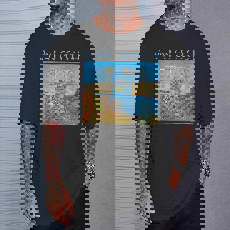 ゴッホ 面白いtシャツ アート アルルの跳ね橋 印象派 絵画 メンズ レディース 面白い 服 美術 油彩画 Tシャツ 彼への贈り物