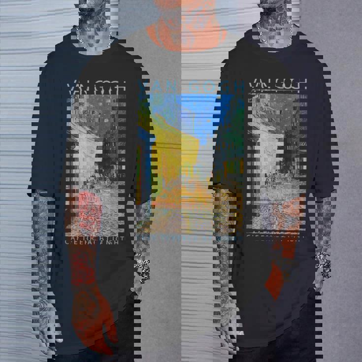 ゴッホ 面白いtシャツ アート 夜のカフェテラス 印象派 絵画 メンズ レディース 面白い 服 美術 油彩画 Tシャツ 彼への贈り物