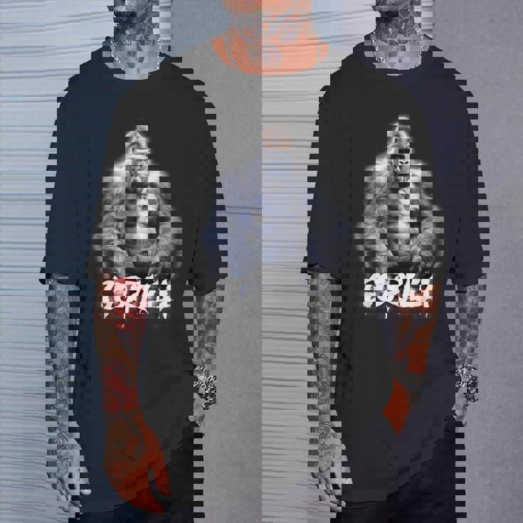 ゴリラ×シルバーバックゴリラ霊長類 Tシャツ 彼への贈り物