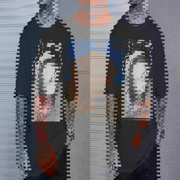 ゴースト 亡霊 霊魂 ファントム 葛飾北斎 日本美術 ハロウィン 妖怪 提灯お岩 百物語 お岩さん 百物語 Tシャツ 彼への贈り物