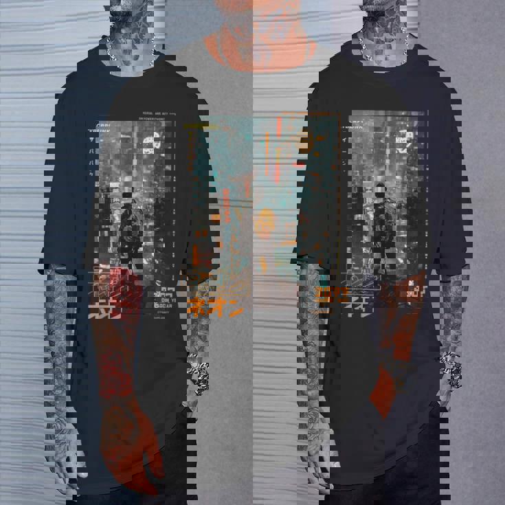 サイバーパンク の 都会 の 日本の ヴェイパーウェーブ の レトロ フューチャー Tシャツ 彼への贈り物