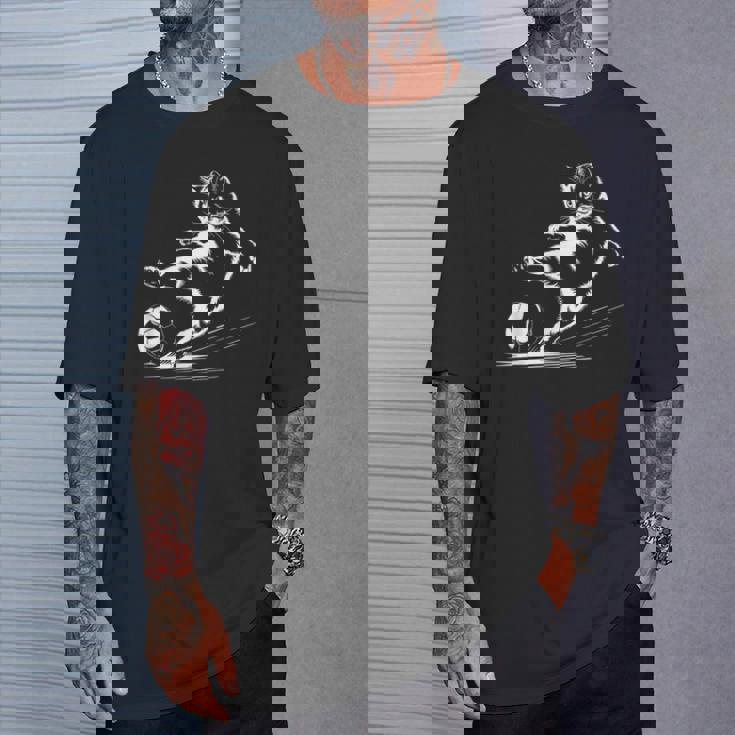 サッカーボール グラフィック 猫 スポーツ コスチューム ギフト Tシャツ 彼への贈り物