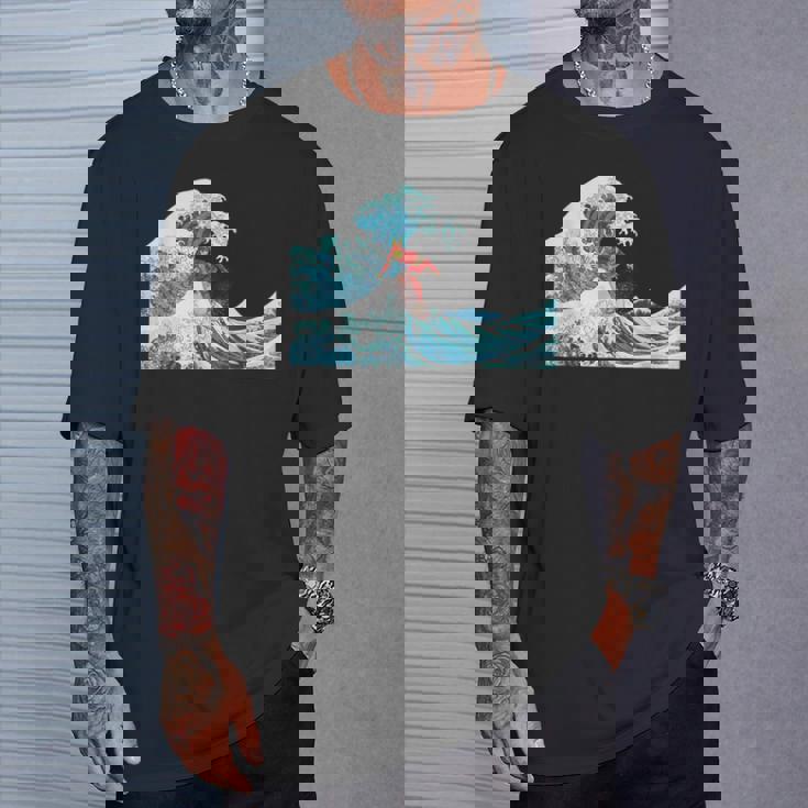 サムライサーフィン神奈川大波-クールサーファー Tシャツ 彼への贈り物