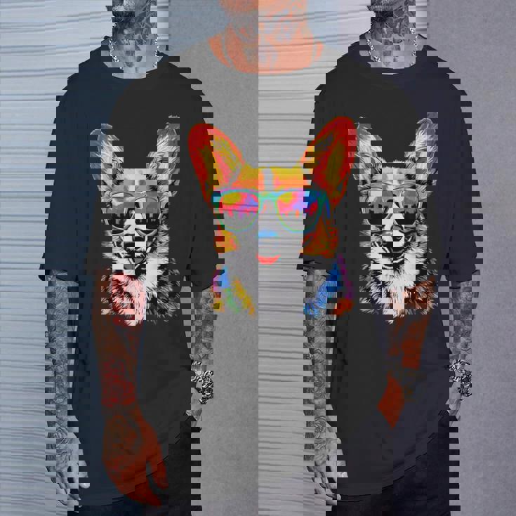 サングラスとコーギー ウェルシュ・コーギー犬 甘いウェルシュ・コーギー Tシャツ 彼への贈り物