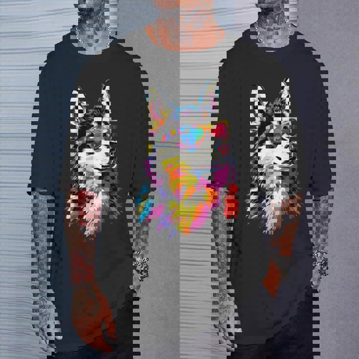 サングラスをかけたハスキー犬 私はシベリアンハスキーが大好きです。 Tシャツ 彼への贈り物