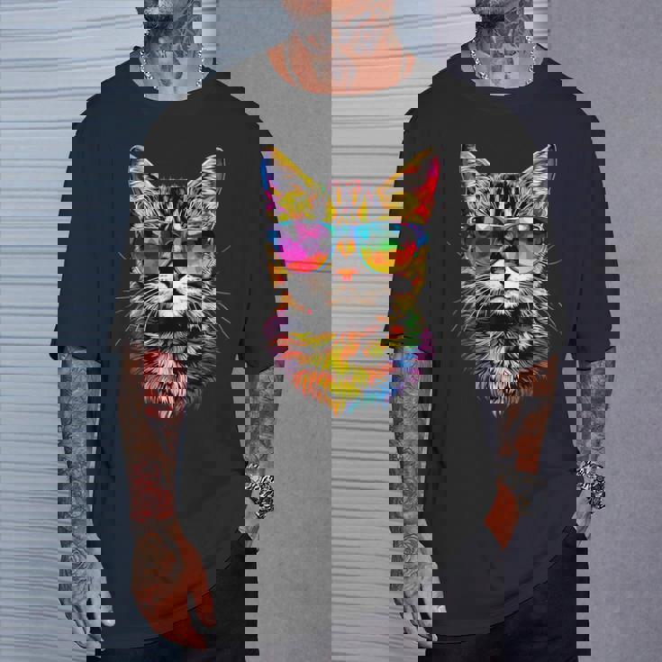 サングラスをかけたベンガル猫 レオパデット かわいいベンガル猫 Tシャツ 彼への贈り物