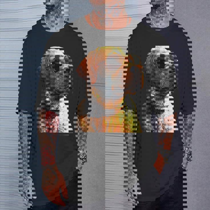 サングラスをかけたラブラドール・レトリバー 愛犬ラブラドール Tシャツ 彼への贈り物