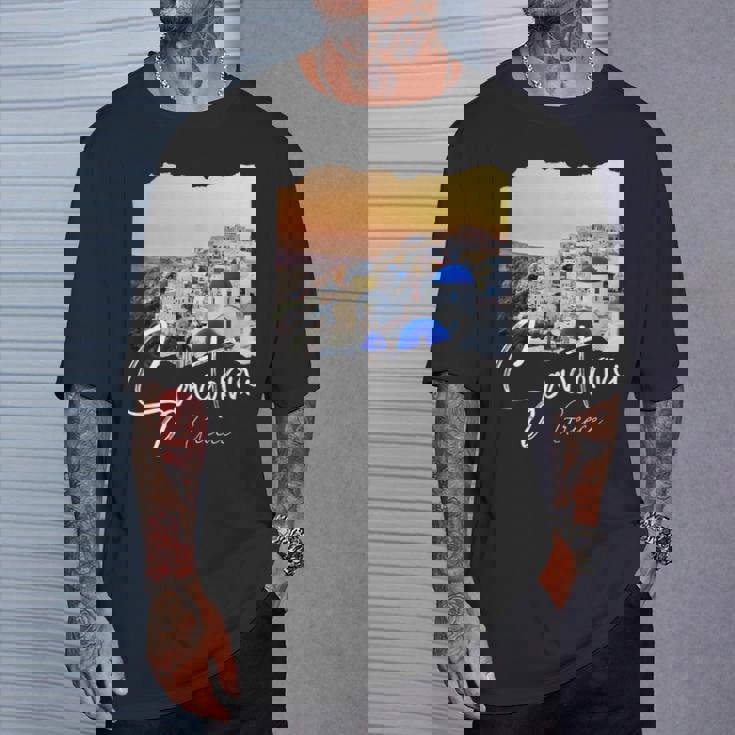 サントリーニ ギリシャ絵画 サントリーニ Tシャツ 彼への贈り物