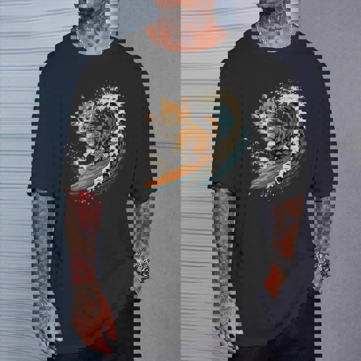 サーファー猫 サーフィン Tシャツ 彼への贈り物